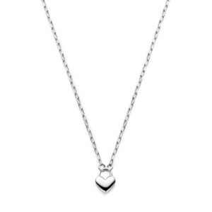 collier hartje 41 + 5 cm zilver gerhodineerd