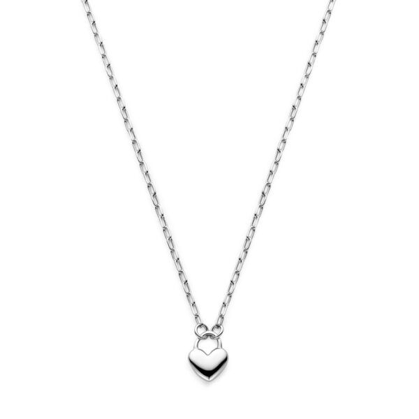 collier hartje 41 + 5 cm zilver gerhodineerd
