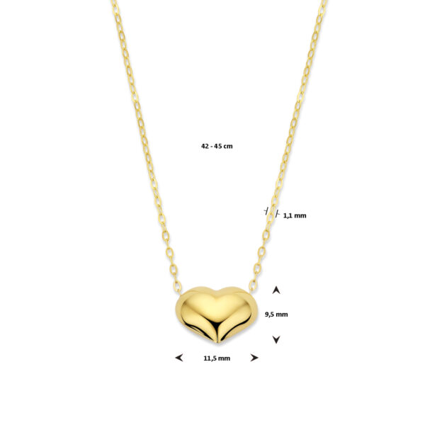 collier hartje 42 - 45 cm 14K geelgoud - Afbeelding 4