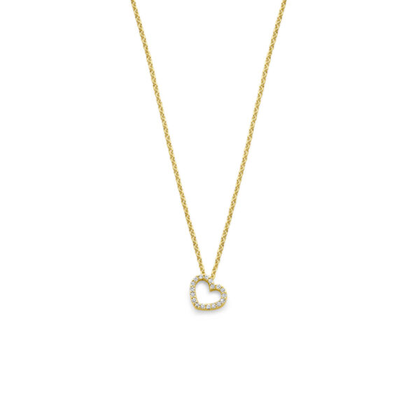 collier hartje diamant 0.05ct h si 40 - 42 - 44 cm 14K geelgoud