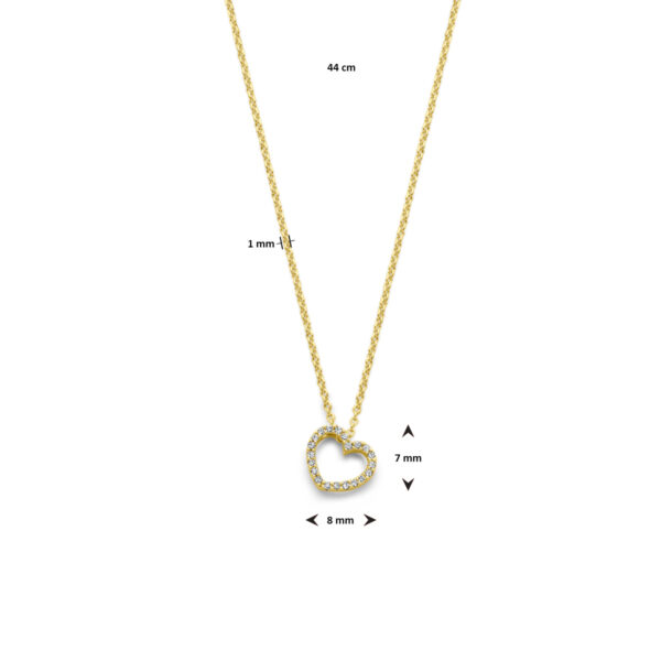 collier hartje diamant 0.06ct h si 40 + 2 + 2 cm 14K geelgoud - Afbeelding 4