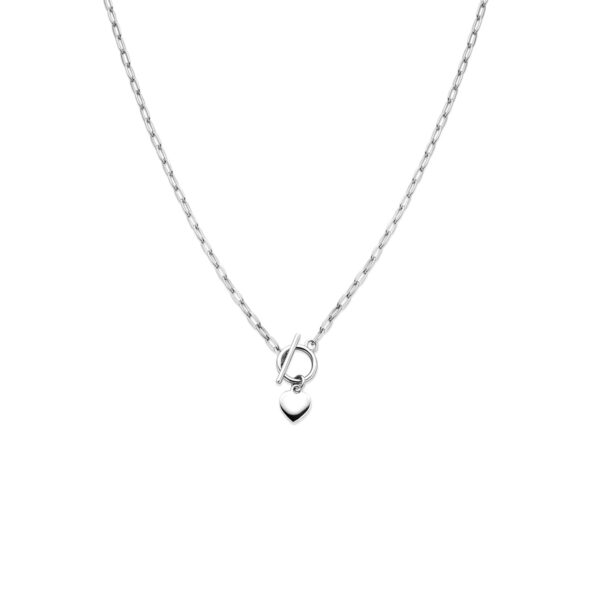 collier hartje kapittelslot 42 cm zilver gerhodineerd