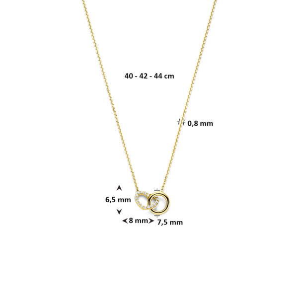 collier hartje zirkonia 40 - 42 - 44 cm 14K geelgoud - Afbeelding 4