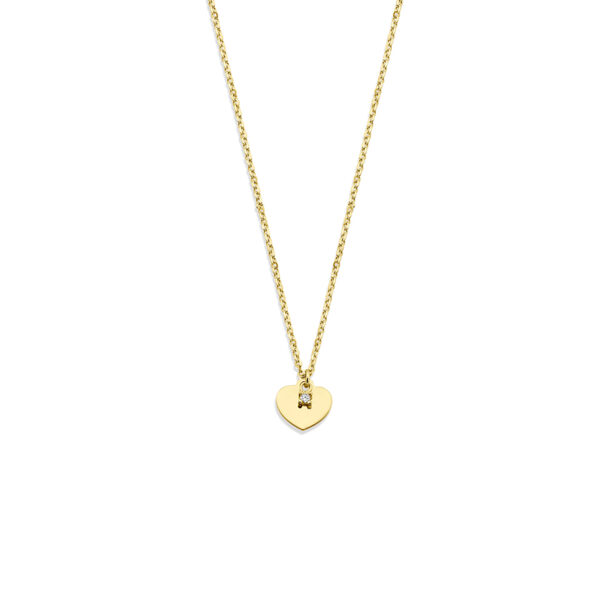 collier hartje zirkonia 40 - 42 - 44 cm 14K geelgoud