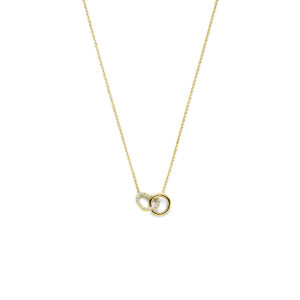collier hartje zirkonia 40 - 42 - 44 cm 14K geelgoud
