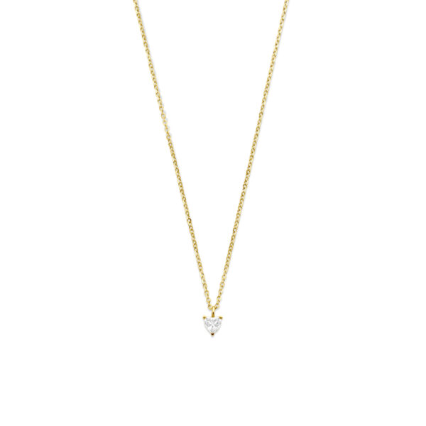 collier hartje zirkonia 40 - 42 cm 14K geelgoud