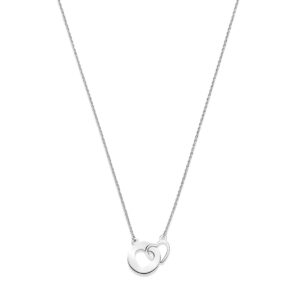collier hartjes 1,3 mm 41 + 4 cm zilver gerhodineerd