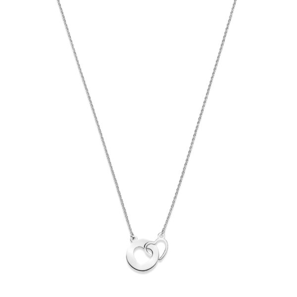 collier hartjes 1,3 mm 41 + 4 cm zilver gerhodineerd