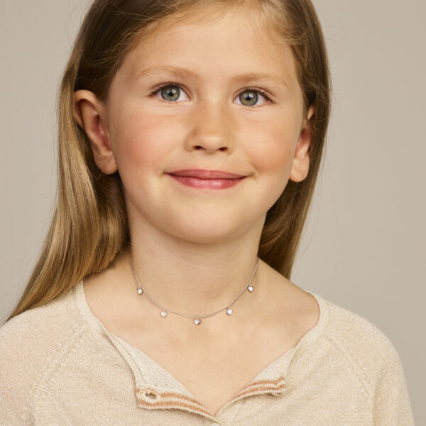 collier hartjes 36 + 4 cm zilver gerhodineerd - Afbeelding 2