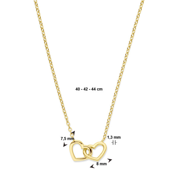 collier hartjes 40 - 42 - 44 cm 14K geelgoud - Afbeelding 4