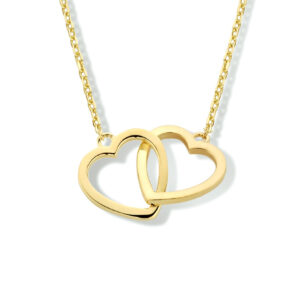 collier hartjes 40 - 42 - 44 cm 14K geelgoud