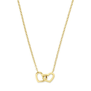 collier hartjes 40 - 42 - 44 cm 14K geelgoud