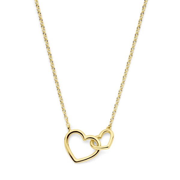 collier hartjes 40 - 42 - 44 cm 14K geelgoud