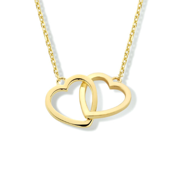 collier hartjes 40 - 42 - 44 cm 14K geelgoud