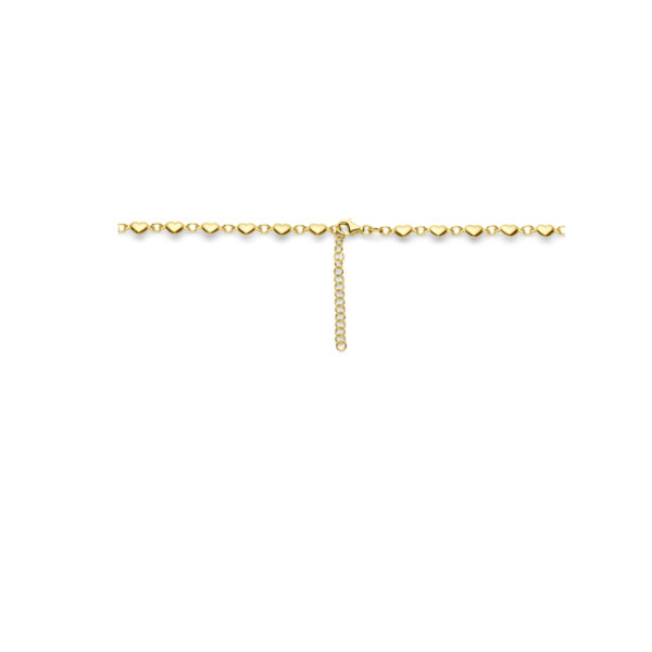 collier hartjes 41 + 4 cm 3 micron zilver verguld (geel) - Afbeelding 3