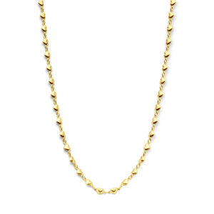 collier hartjes 41 + 4 cm 3 micron zilver verguld (geel)