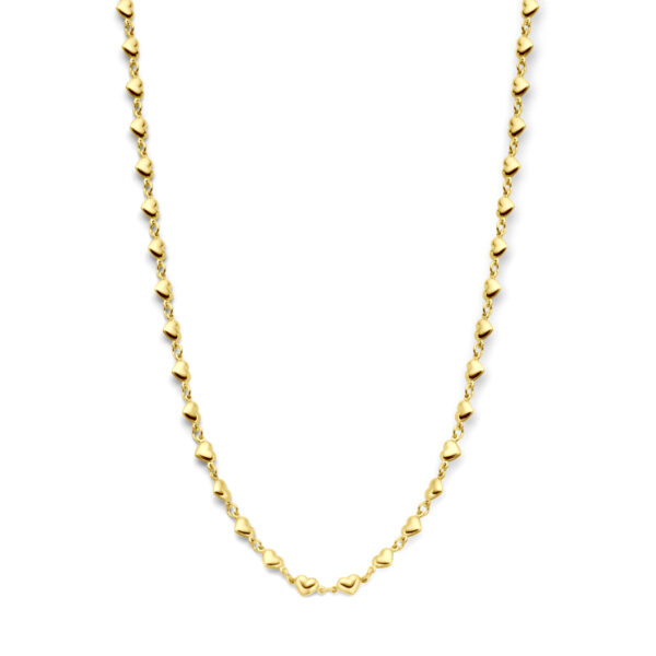 collier hartjes 41 + 4 cm 3 micron zilver verguld (geel)