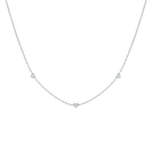 collier hartjes 41 + 4 cm zilver gerhodineerd