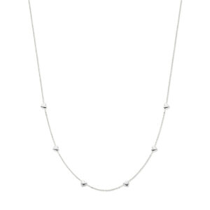 collier hartjes 41 + 4 cm zilver gerhodineerd