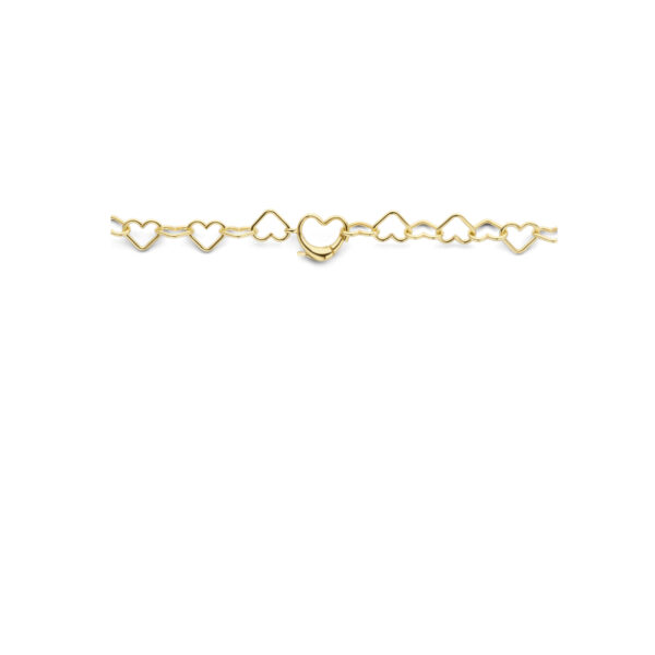 collier hartjes 45 cm zilver verguld (geel) - Afbeelding 3