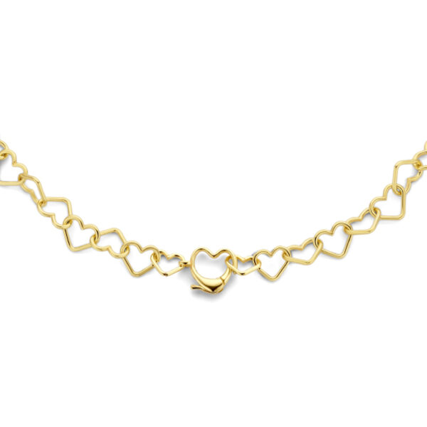 collier hartjes 45 cm zilver verguld (geel)