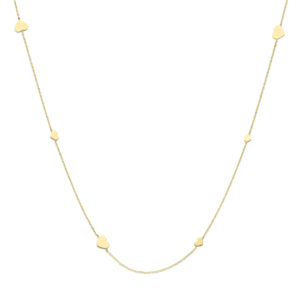 collier hartjes 76 - 78 - 80 cm 14K geelgoud