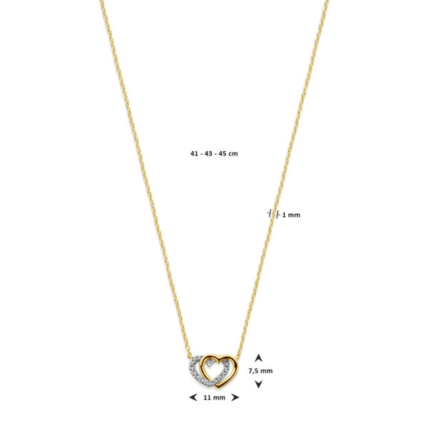 collier hartjes diamant 0.04ct h si 41 - 43 - 45 cm 14K geelgoud - Afbeelding 4