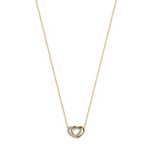 collier hartjes diamant 0.04ct h si 41 - 43 - 45 cm 14K geelgoud