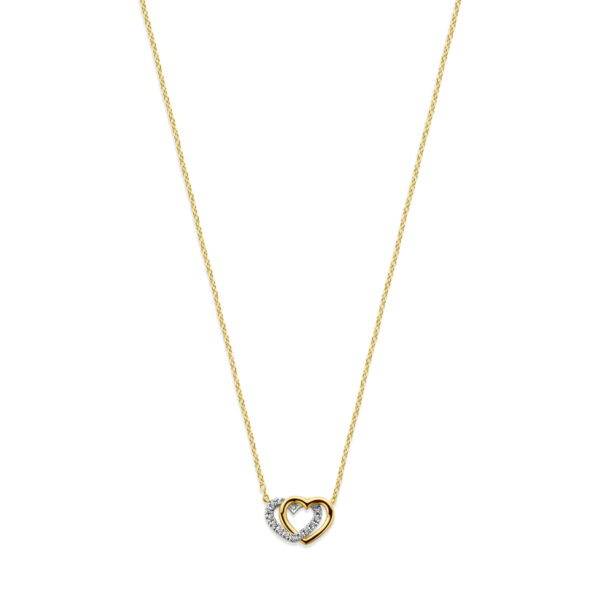 collier hartjes diamant 0.04ct h si 41 - 43 - 45 cm 14K geelgoud