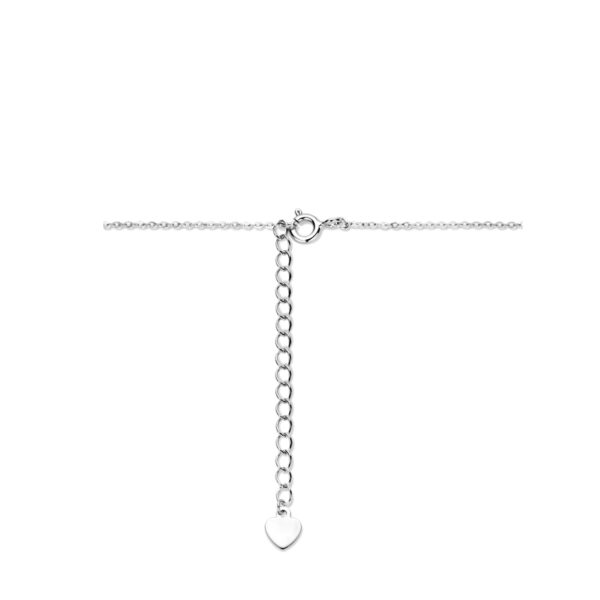 collier hartjes gediamanteerd 41 + 4 cm zilver gerhodineerd - Afbeelding 3