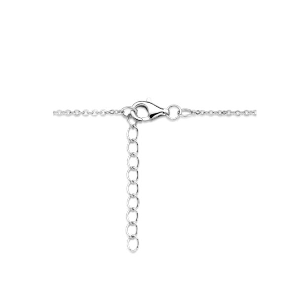 collier hartjes zirkonia 42 + 3 cm zilver gerhodineerd - Afbeelding 3
