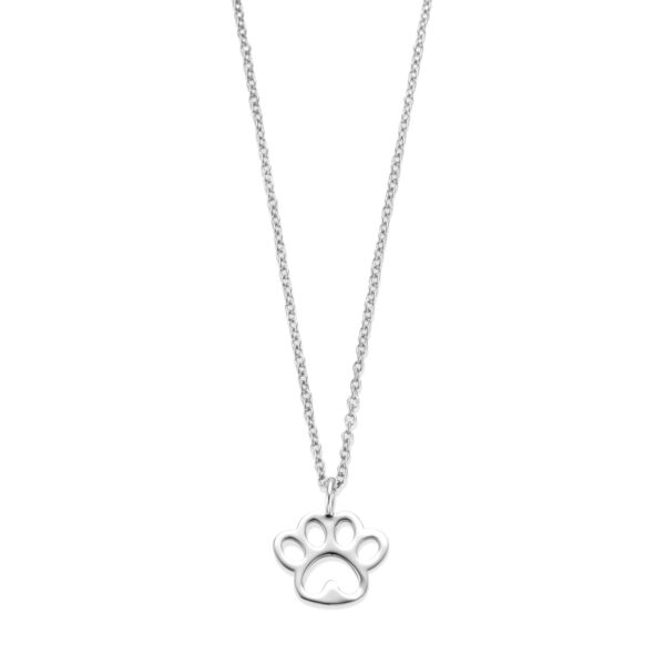 collier hondenpoot 36 + 3 cm zilver gerhodineerd