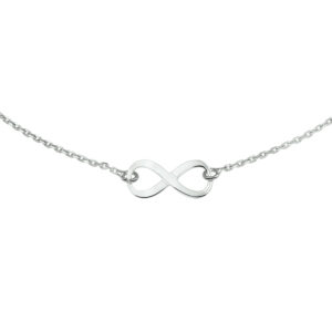 collier infinity 41 + 4 cm zilver gerhodineerd