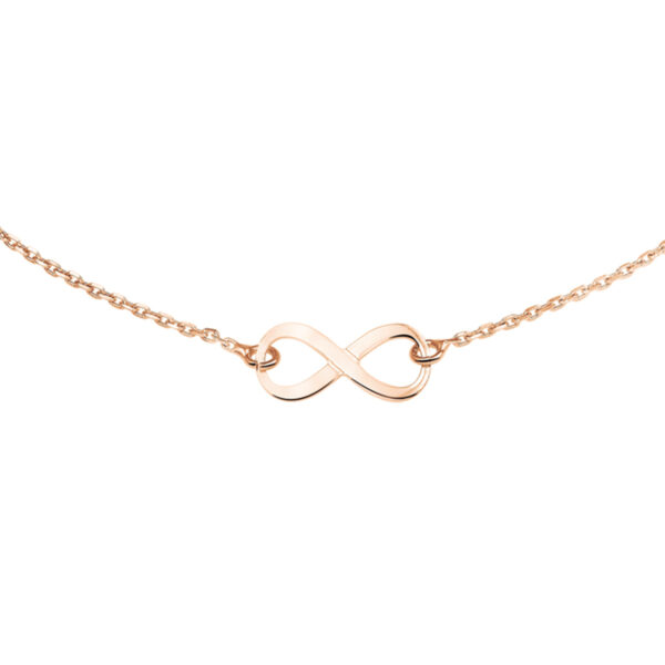 collier infinity 41 + 4 cm zilver verguld (rosé)