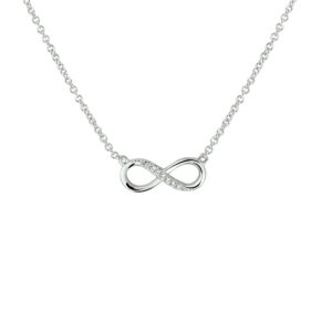 collier infinity zirkonia 1,2 mm 41 + 4 cm zilver gerhodineerd