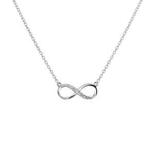 collier infinity zirkonia 36 + 4 cm zilver gerhodineerd