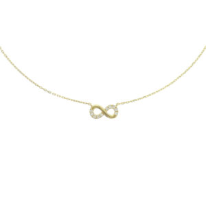 collier infinity zirkonia 40 + 4 cm 14K geelgoud