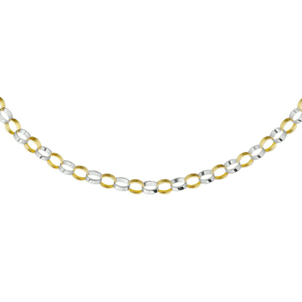 collier jasseron 4,7 mm 43 cm 14K bicolor goud geel/wit