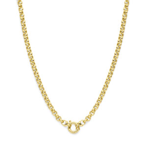 collier jasseron 5,5 mm 45 cm met groot springslot 14K geelgoud