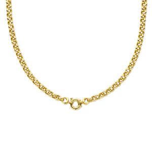 collier jasseron 6,5 mm 45 cm met groot springslot 14K geelgoud