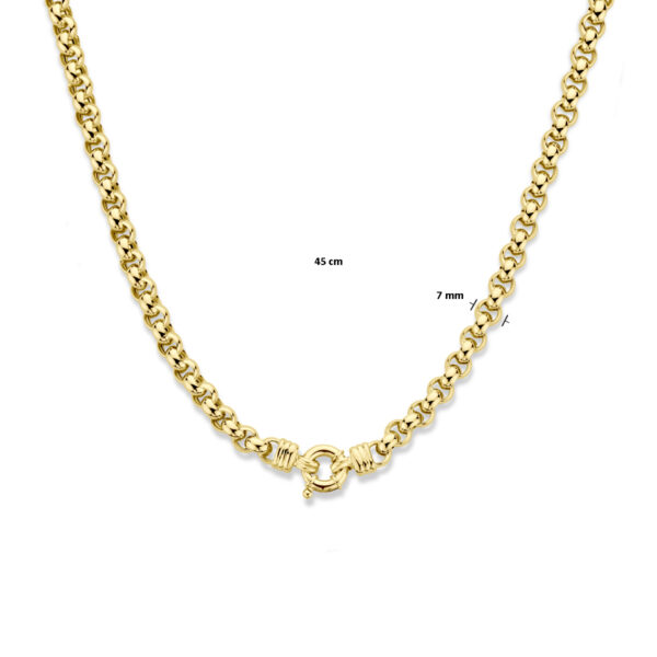 collier jasseron 7 mm 45 cm 14K geelgoud - Afbeelding 4