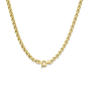 collier jasseron 7 mm 45 cm 14K geelgoud