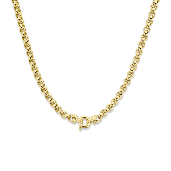 collier jasseron 7 mm 45 cm 14K geelgoud