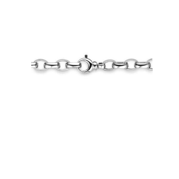 collier jasseron ovaal zirkonia 7,5 mm 45 cm zilver gerhodineerd - Afbeelding 3