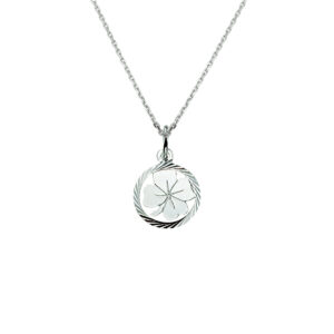 collier klaver 41 + 4 cm zilver gerhodineerd