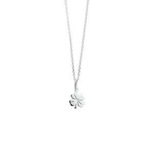 collier klaver 41 + 4 cm zilver wit