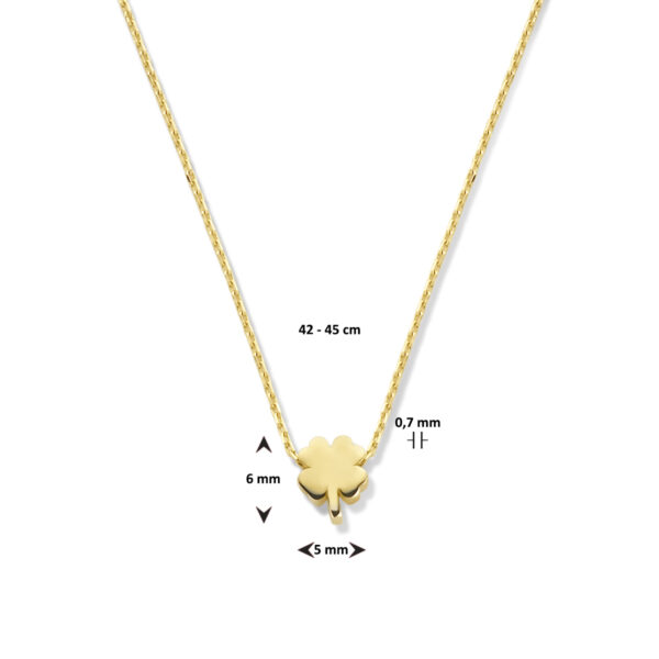 collier klavertje 0,7 mm 42 - 45 cm 14K geelgoud - Afbeelding 4