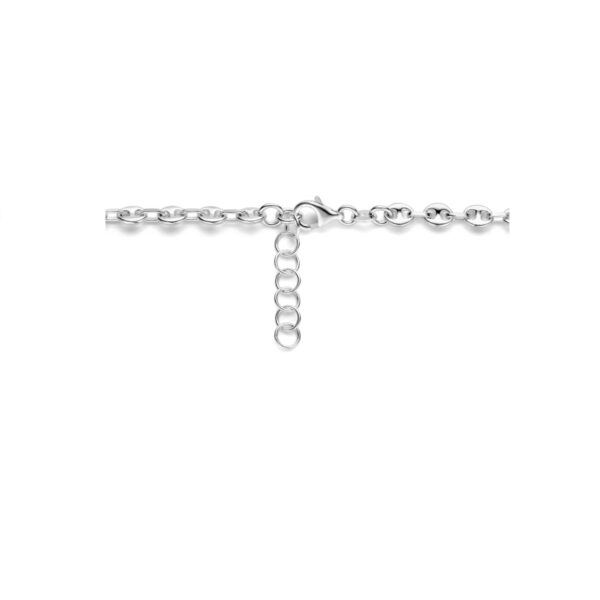 collier koffieboon 3,7 mm 42 + 3 cm zilver gerhodineerd - Afbeelding 3