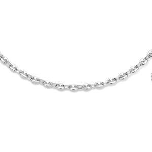 collier koffieboon 3,7 mm 42 + 3 cm zilver gerhodineerd