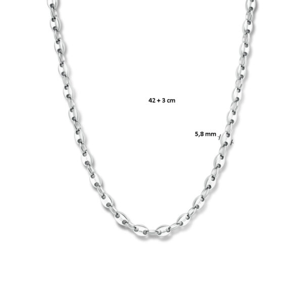 collier koffieboon 42 + 3 cm edelstaal - Afbeelding 4